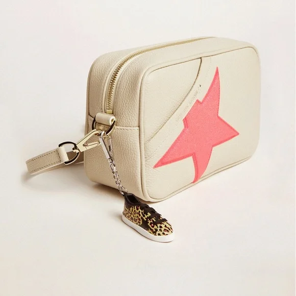 🎄XMAS IN AUG BLOWOUT🎄 🆕Golden Goose Leather Body Glitter Patch Star Bag - Picture 1 of 11